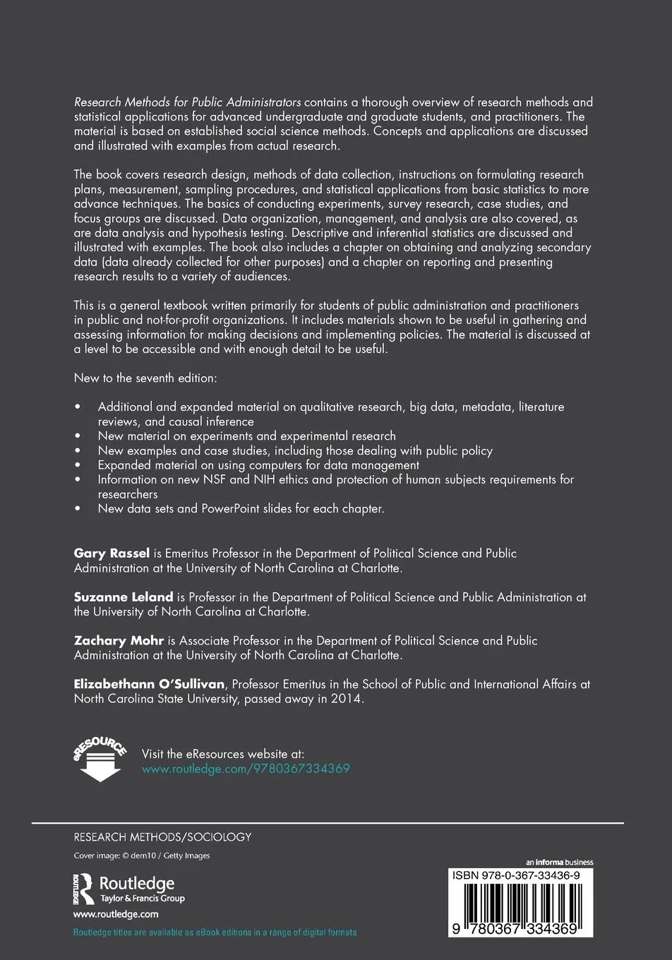 Rückseite: 9780367334369 | Research Methods for Public Administrators | Gary Rassel (u. a.)
