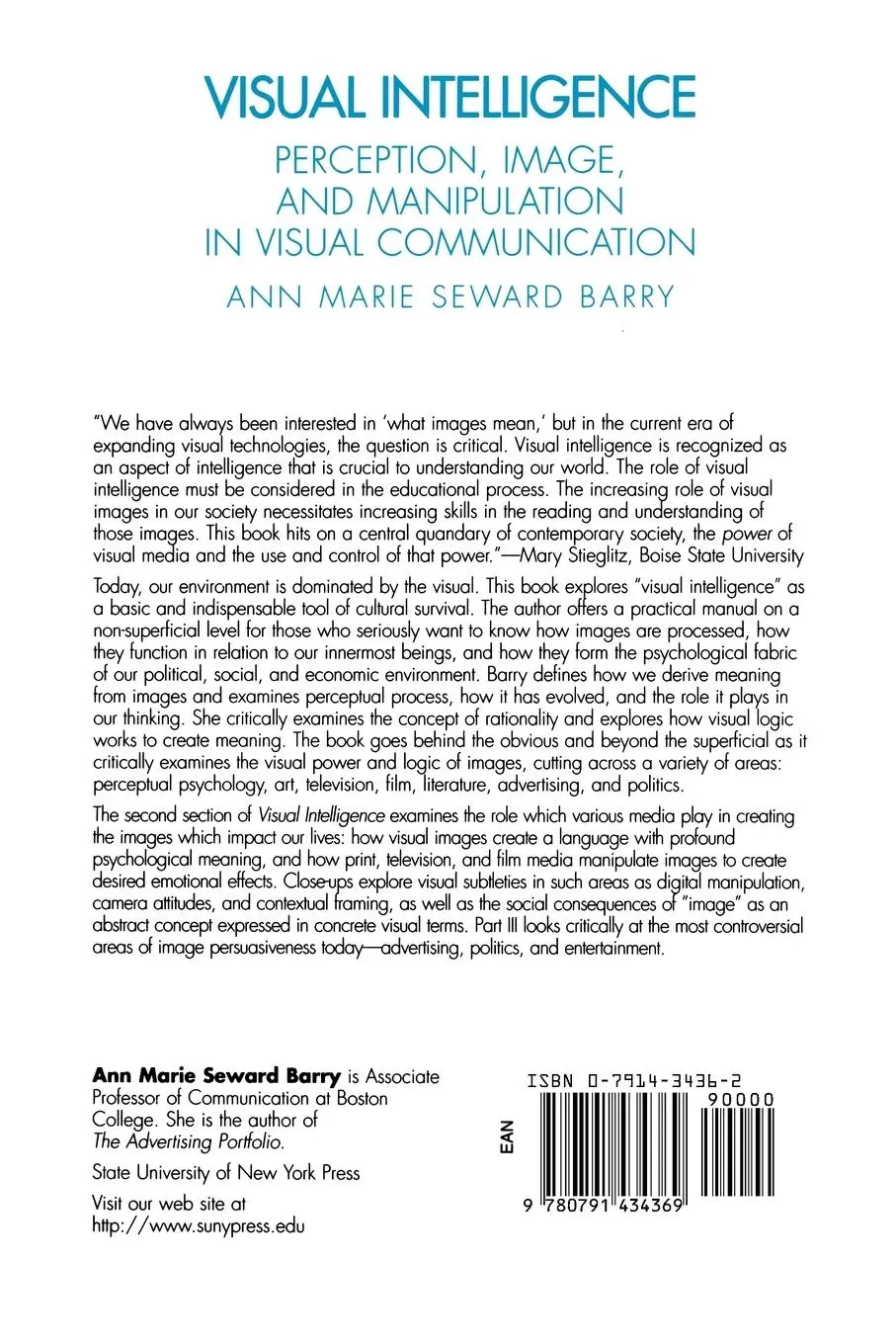 Rückseite: 9780791434369 | Visual Intelligence | Ann Marie Seward Barry | Taschenbuch | Englisch