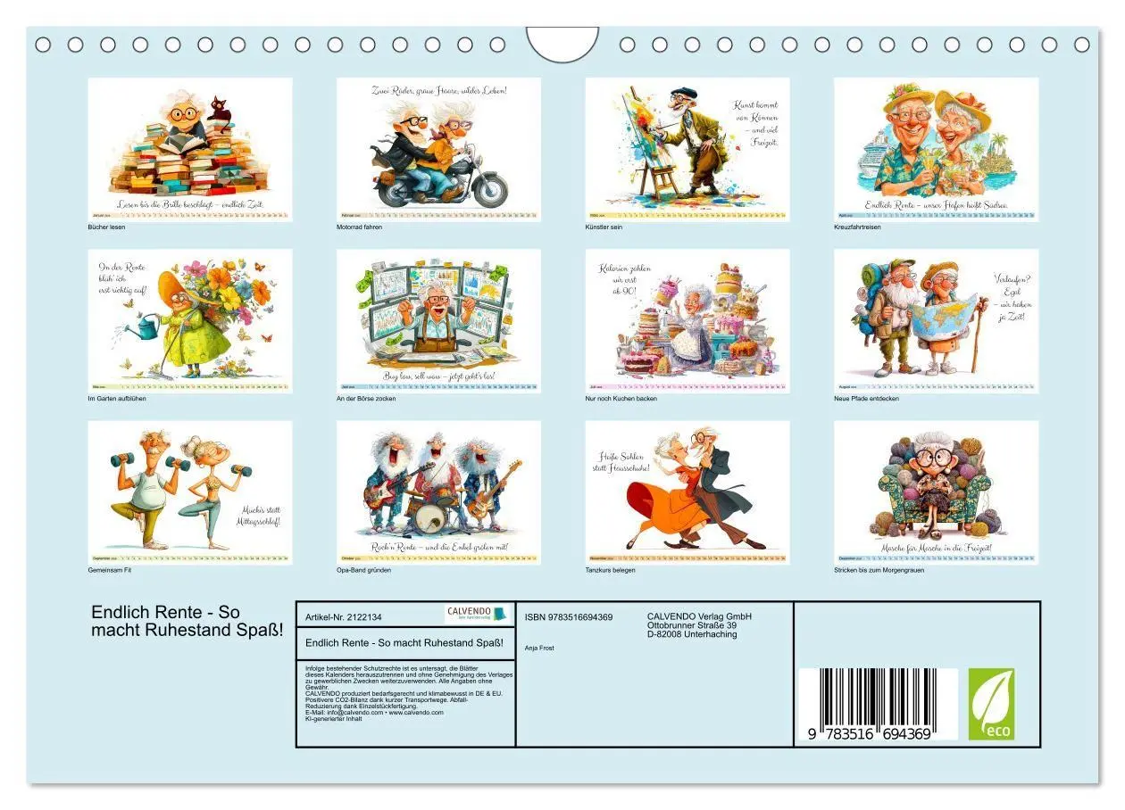 Bild: 9783516694369 | Endlich Rente - So macht Ruhestand Spaß! (Wandkalender 2026 DIN A4...