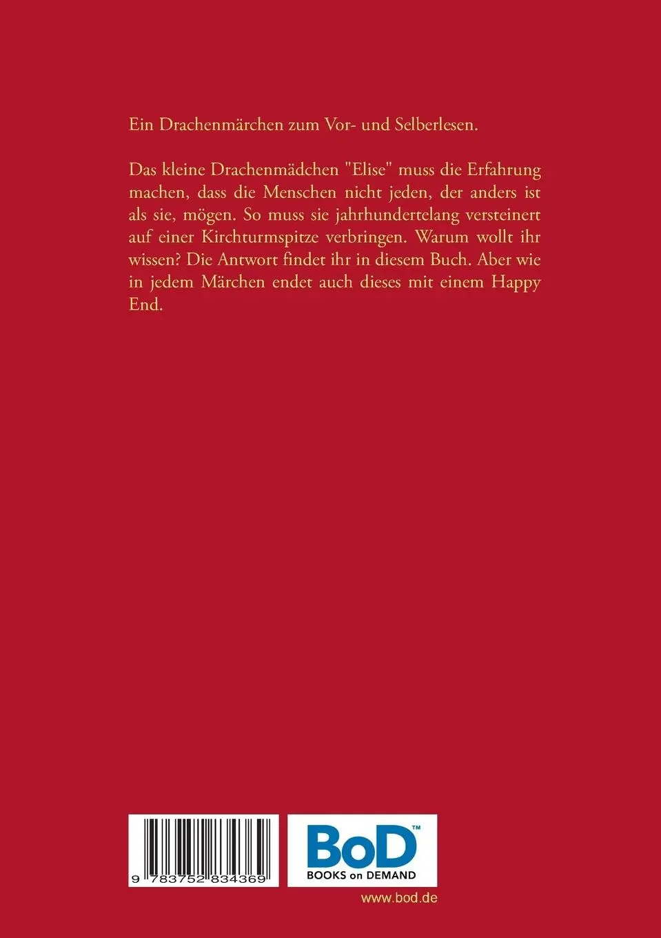 Rückseite: 9783752834369 | Elise | Ein Drachenmärchen | Anne Langener | Taschenbuch | 48 S.