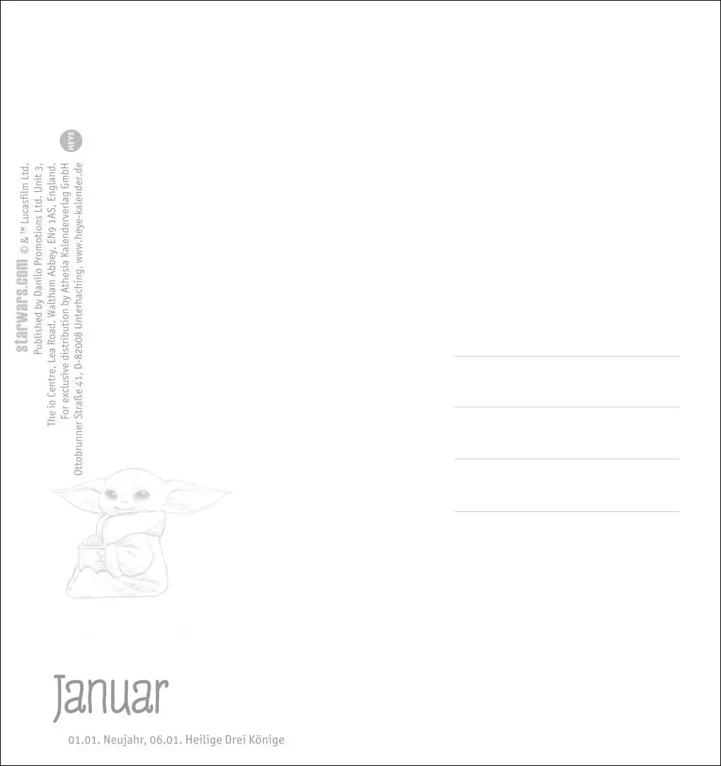 Bild: 9783756414369 | The Mandalorian Postkartenkalender 2026 | Heye | Kalender | 13 S.