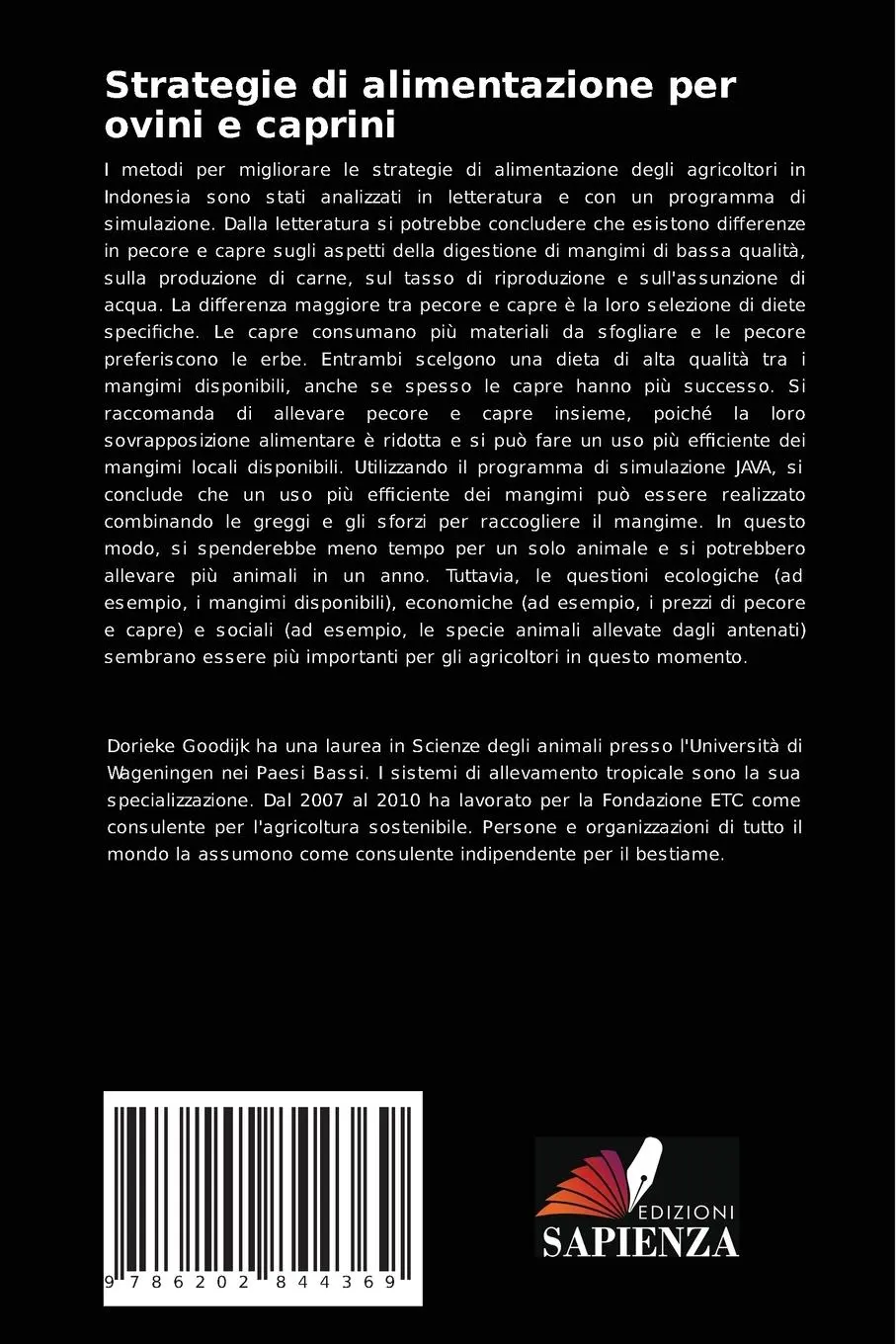 Rückseite: 9786202844369 | Strategie di alimentazione per ovini e caprini | Dorieke Goodijk