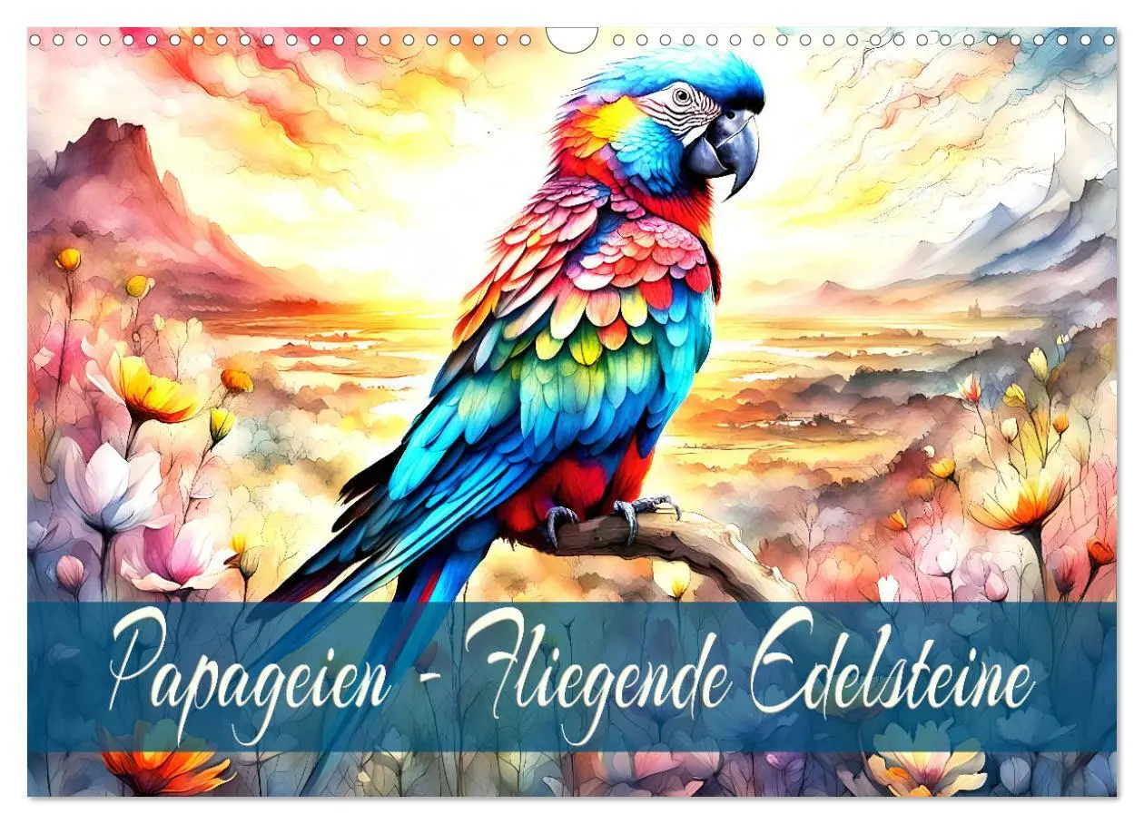 Cover: 9783457424469 | Papageien - Fliegende Edelsteine (Wandkalender 2026 DIN A3 quer),...