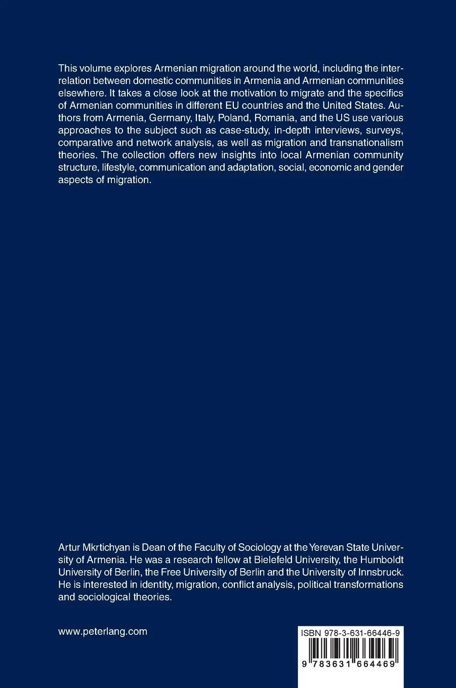 Rückseite: 9783631664469 | Armenians around the World: Migration and Transnationality | Buch