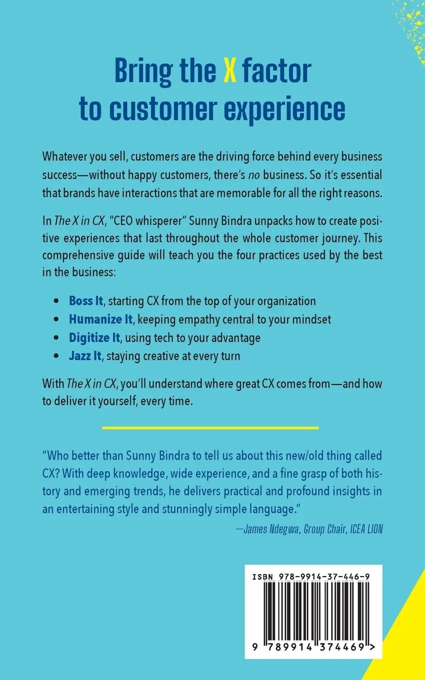 Rückseite: 9789914374469 | The X in CX | How to Deliver Customer Experience That Sticks | Bindra