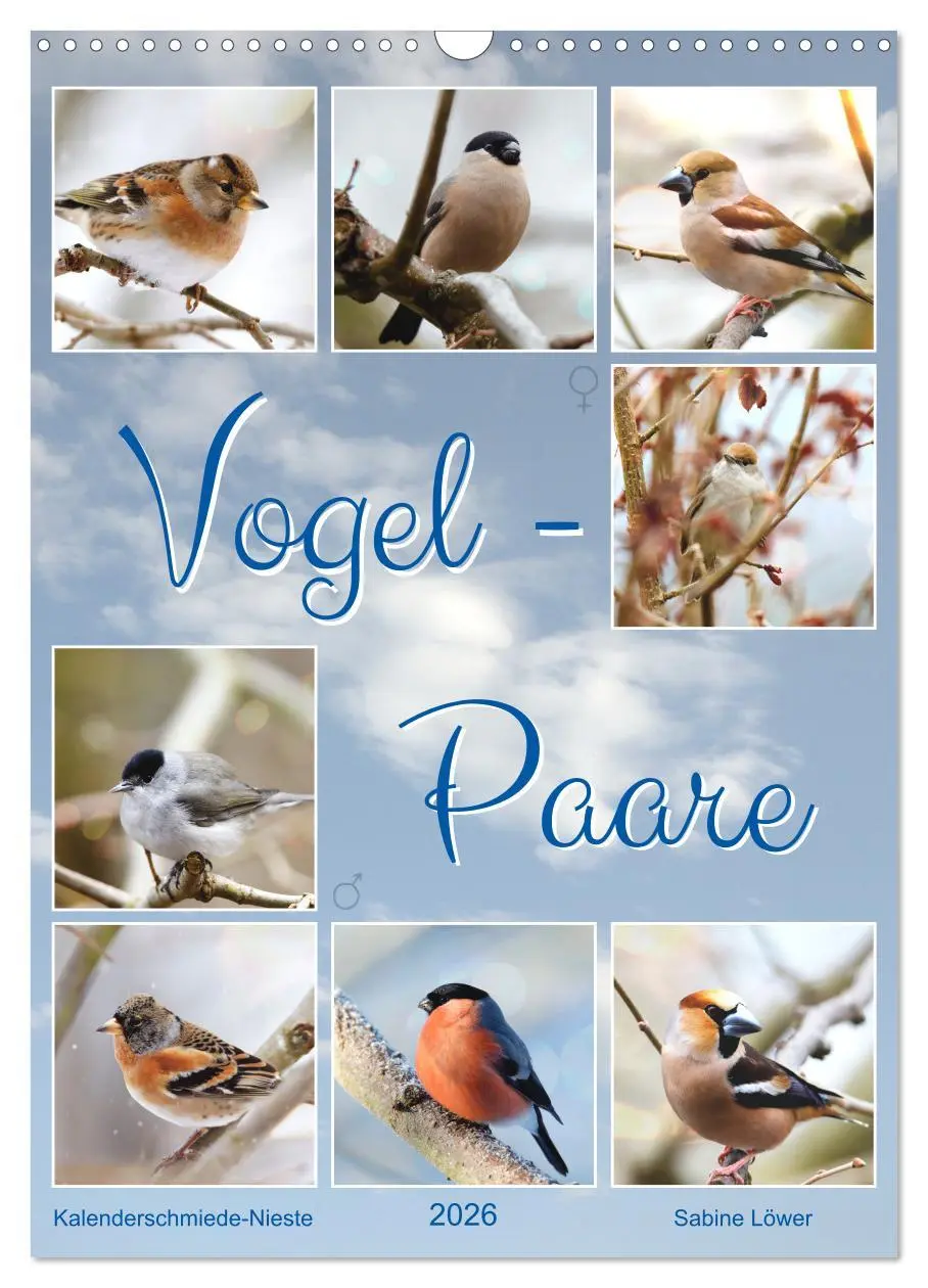Cover: 9783516364569 | Vogel-Paare (Wandkalender 2026 DIN A3 hoch), CALVENDO Monatskalender