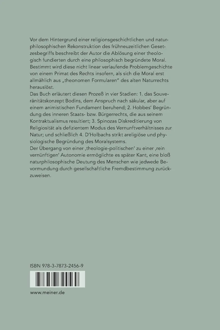 Rückseite: 9783787324569 | Zur Genese autonomer Moral | Holger Glinka | Taschenbuch | 396 S.