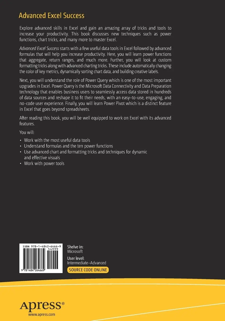 Rückseite: 9781484264669 | Advanced Excel Success | A Practical Guide to Mastering Excel | Murray