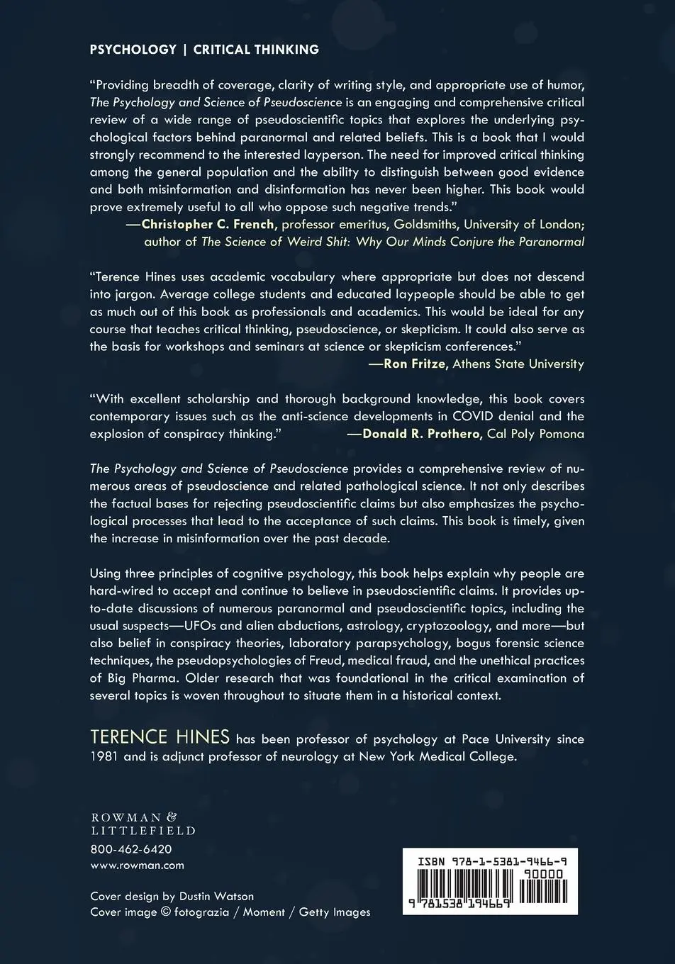 Rückseite: 9781538194669 | Psychology and Science of Pseudoscience | Terence Hines | Taschenbuch
