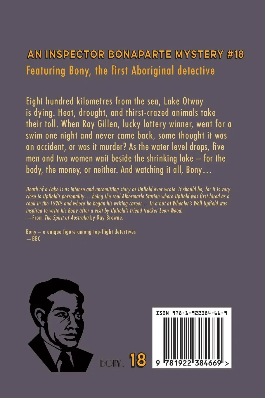 Rückseite: 9781922384669 | Death of a Lake | Arthur W. Upfield | Taschenbuch | Englisch | 2020