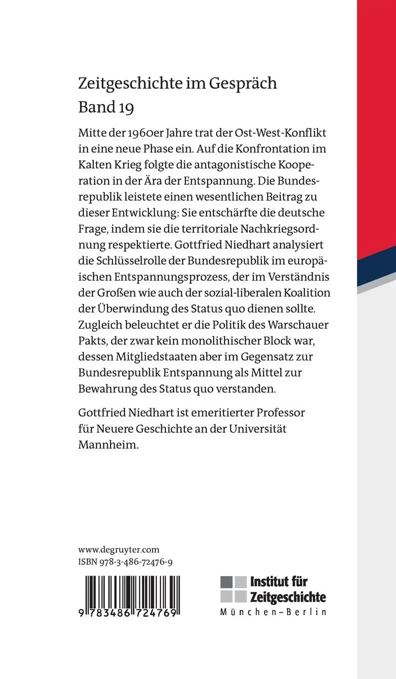 Rückseite: 9783486724769 | Entspannung in Europa | Gottfried Niedhart | Buch | 131 S. | Deutsch