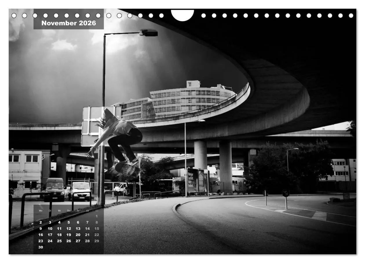 Bild: 9783516104769 | Skateboarden in Schwarz-Weiß (Wandkalender 2026 DIN A4 quer),...