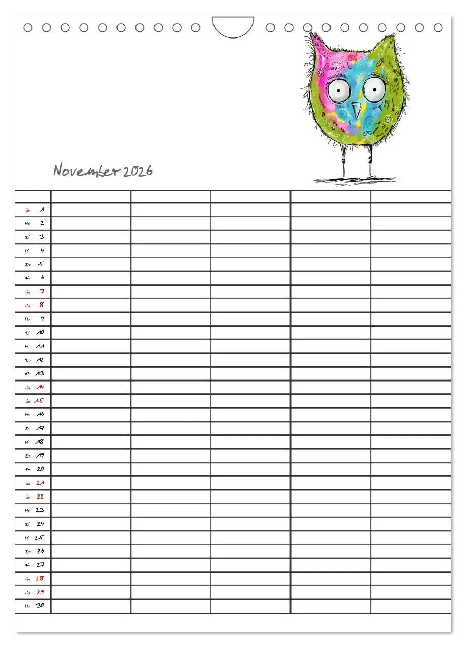 Bild: 9783516414769 | Bunte Freunde (Wandkalender 2026 DIN A4 hoch), CALVENDO Monatskalender
