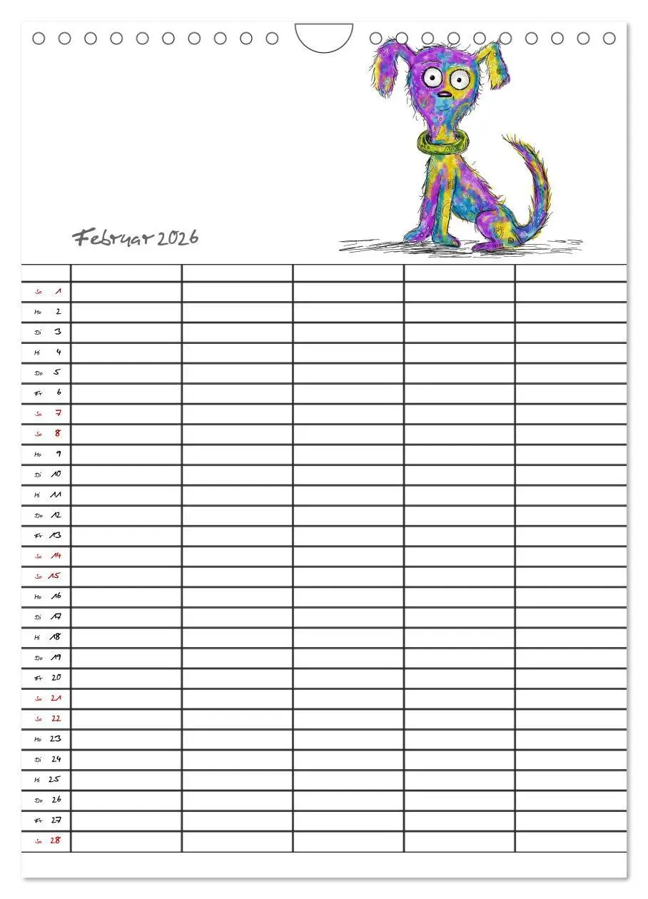 Bild: 9783516414769 | Bunte Freunde (Wandkalender 2026 DIN A4 hoch), CALVENDO Monatskalender