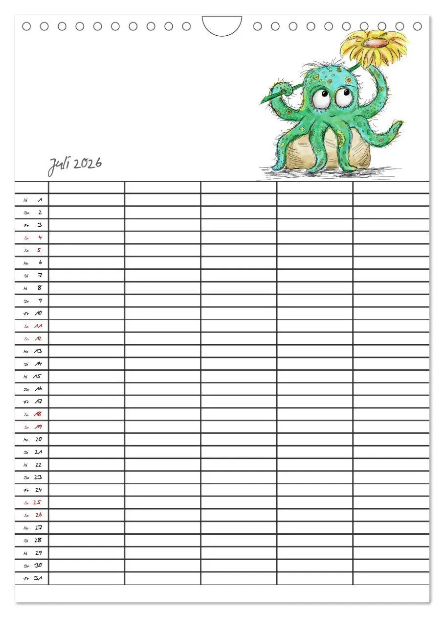 Bild: 9783516414769 | Bunte Freunde (Wandkalender 2026 DIN A4 hoch), CALVENDO Monatskalender