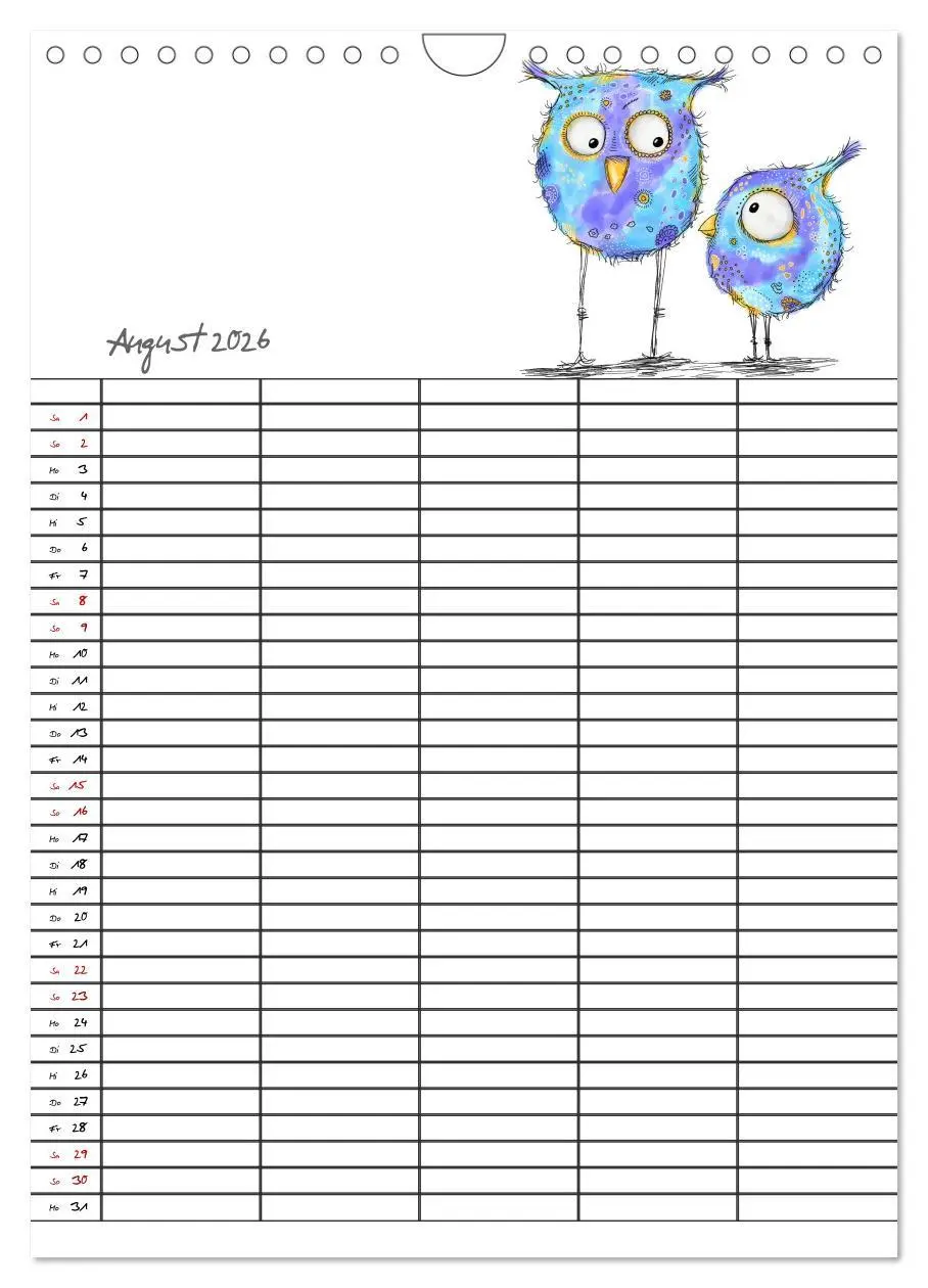 Bild: 9783516414769 | Bunte Freunde (Wandkalender 2026 DIN A4 hoch), CALVENDO Monatskalender