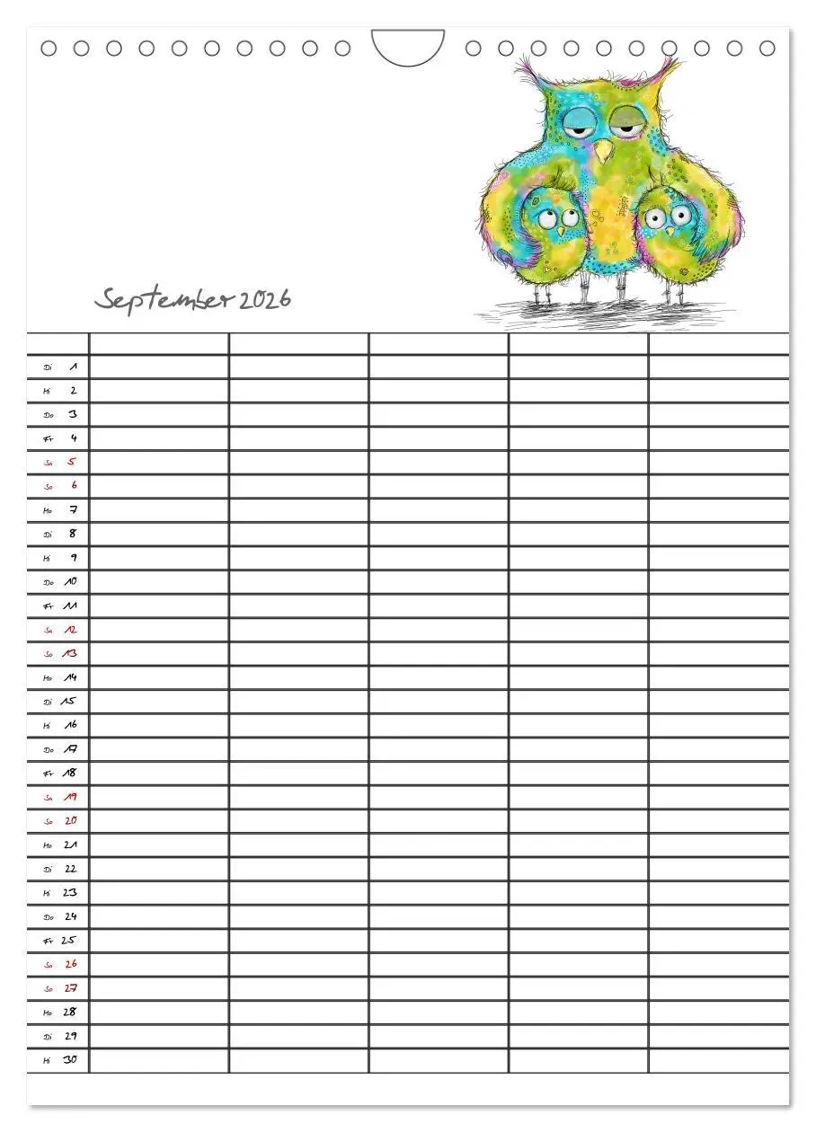 Bild: 9783516414769 | Bunte Freunde (Wandkalender 2026 DIN A4 hoch), CALVENDO Monatskalender