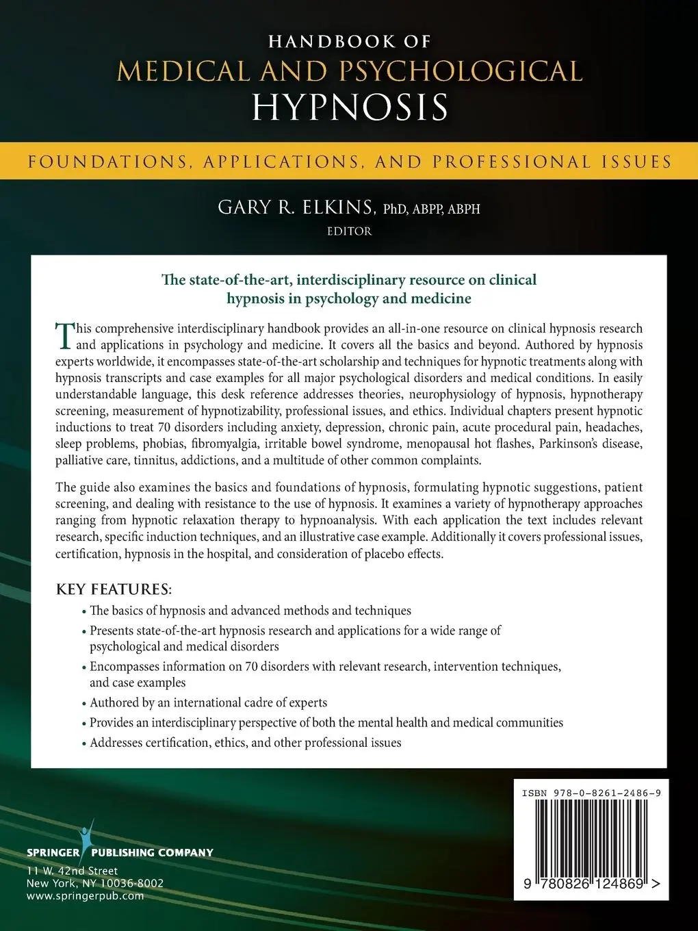 Rückseite: 9780826124869 | Handbook of Medical and Psychological Hypnosis | Elkins | Taschenbuch