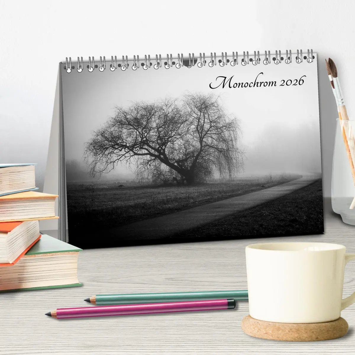 Bild: 9783516024869 | Monochrom 2026 (Tischkalender 2026 DIN A5 quer), CALVENDO...