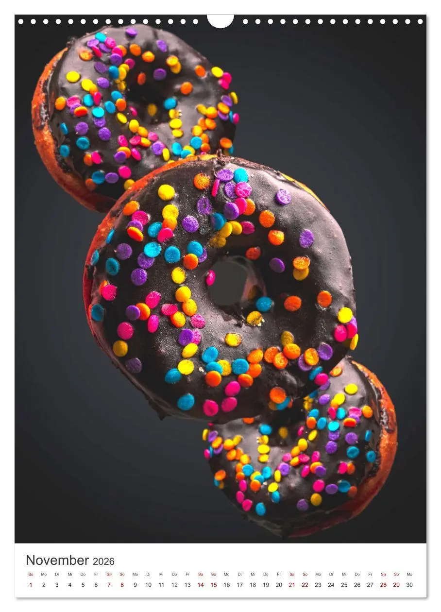 Bild: 9783516334869 | Donuts - Die runden Gaumenfreuden. (Wandkalender 2026 DIN A3 hoch),...