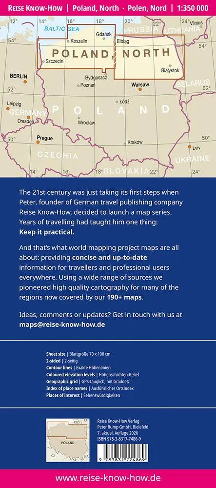 Bild: 9783831774869 | Reise Know-How Landkarte Polen, Nord Poland, North (1:350.000) | 2 S.