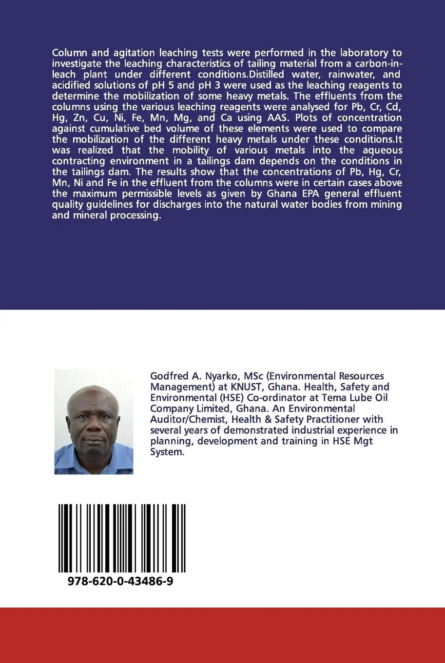 Rückseite: 9786200434869 | Study of the Leaching Characteristics of Tailing Materials | Nyarko