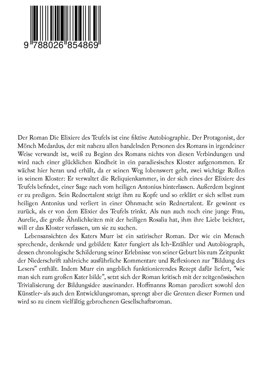 Rückseite: 9788026854869 | Zwei Meisterwerke der Fantastik | E. T. A. Hoffmann | Taschenbuch