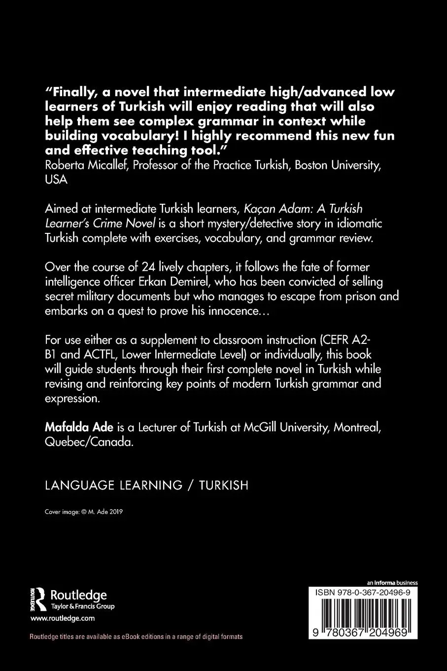 Rückseite: 9780367204969 | Kaçan Adam | A Turkish Learner's Crime Novel | Mafalda Ade | Buch