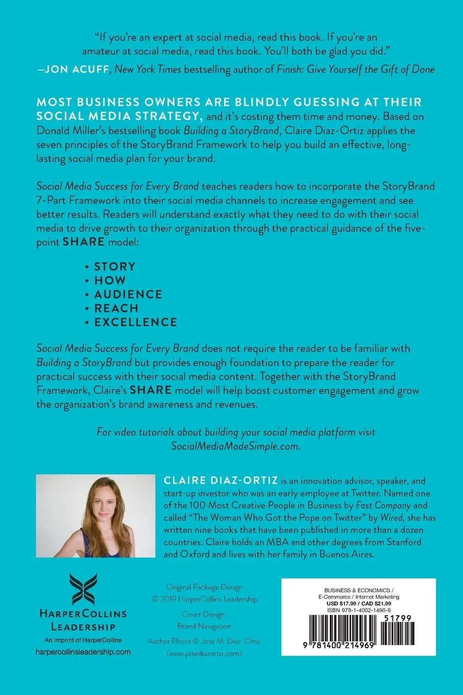 Rückseite: 9781400214969 | Social Media Success for Every Brand | Claire Diaz-Ortiz | Taschenbuch