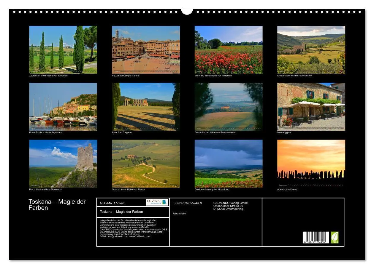 Bild: 9783435524969 | Toskana - Magie der Farben (Wandkalender 2025 DIN A2 quer),...