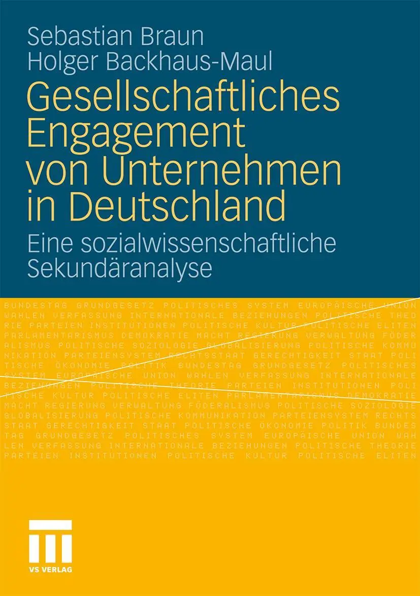 Cover: 9783531174969 | Gesellschaftliches Engagement von Unternehmen in Deutschland | Buch