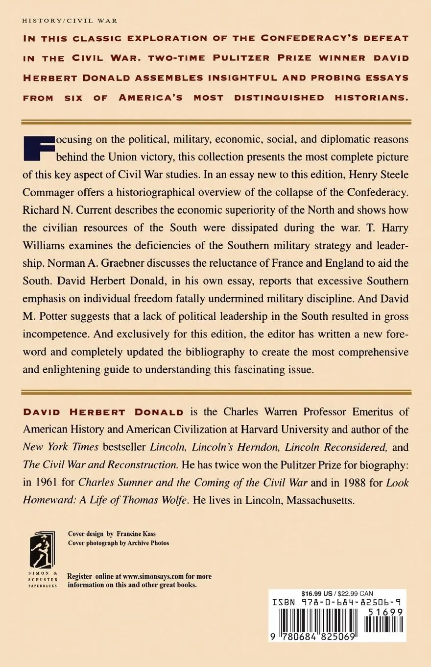 Rückseite: 9780684825069 | Why the North Won the Civil War | David Herbert Donald | Taschenbuch