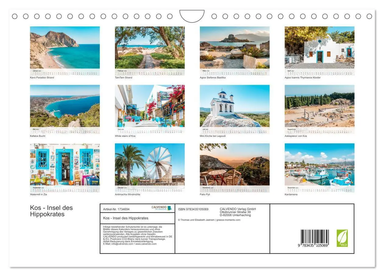 Bild: 9783435105069 | Kos - Insel des Hippokrates (Wandkalender 2025 DIN A4 quer),...