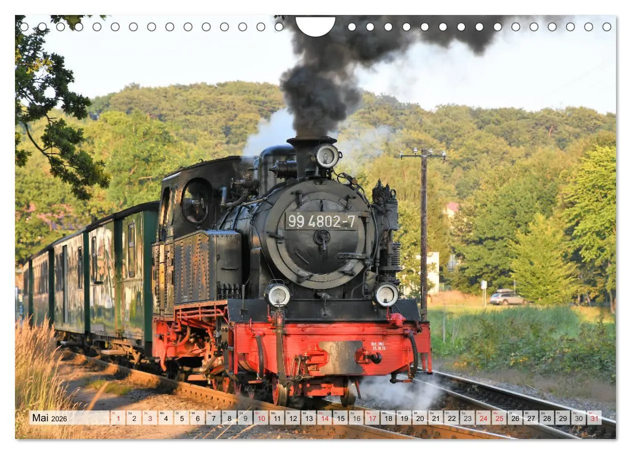 Bild: 9783457815069 | Mit Dampf über die Insel Rügen (Wandkalender 2026 DIN A4 quer),...