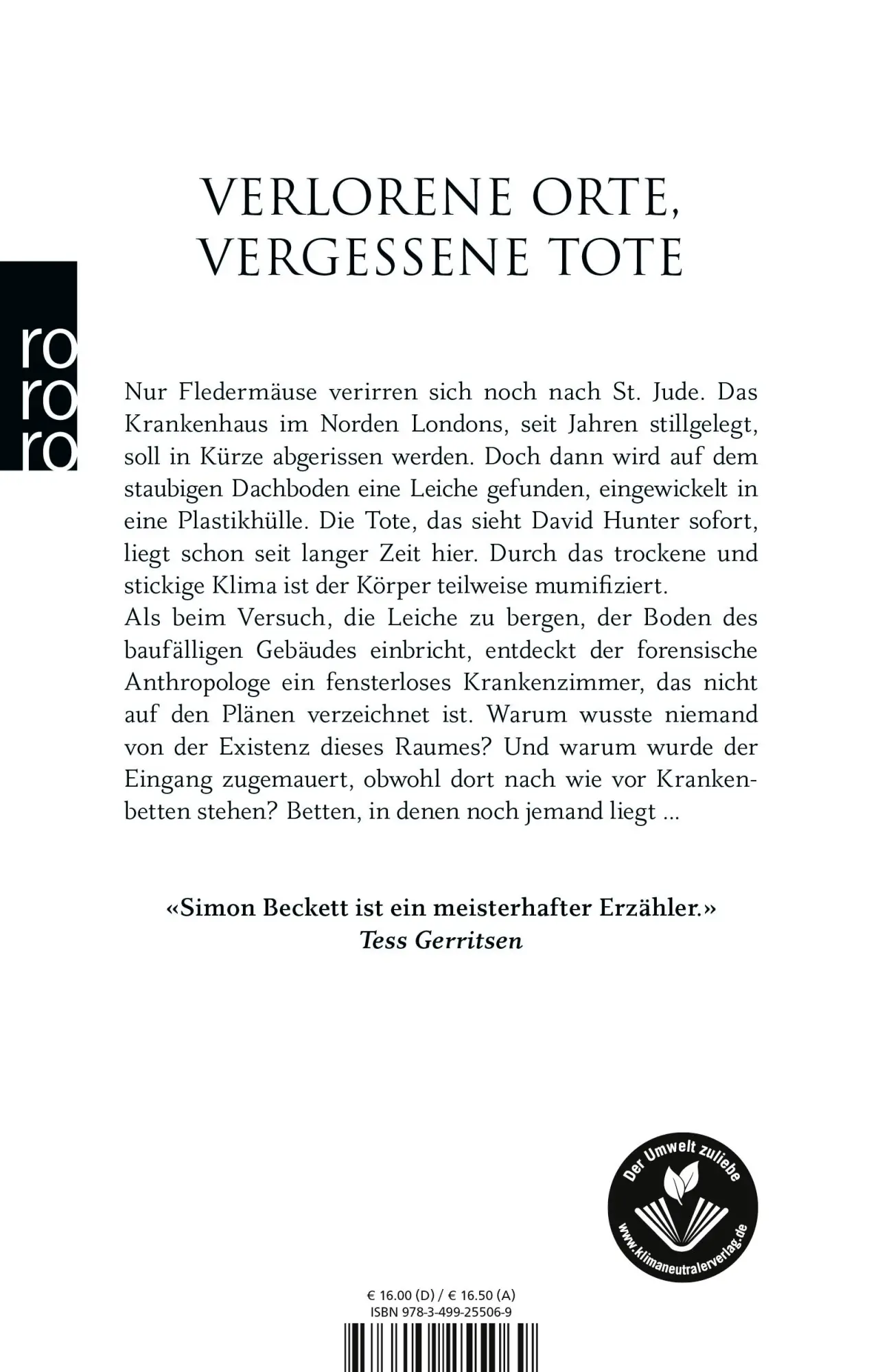 Rückseite: 9783499255069 | Die ewigen Toten | Thriller | Simon Beckett | Taschenbuch | 480 S.