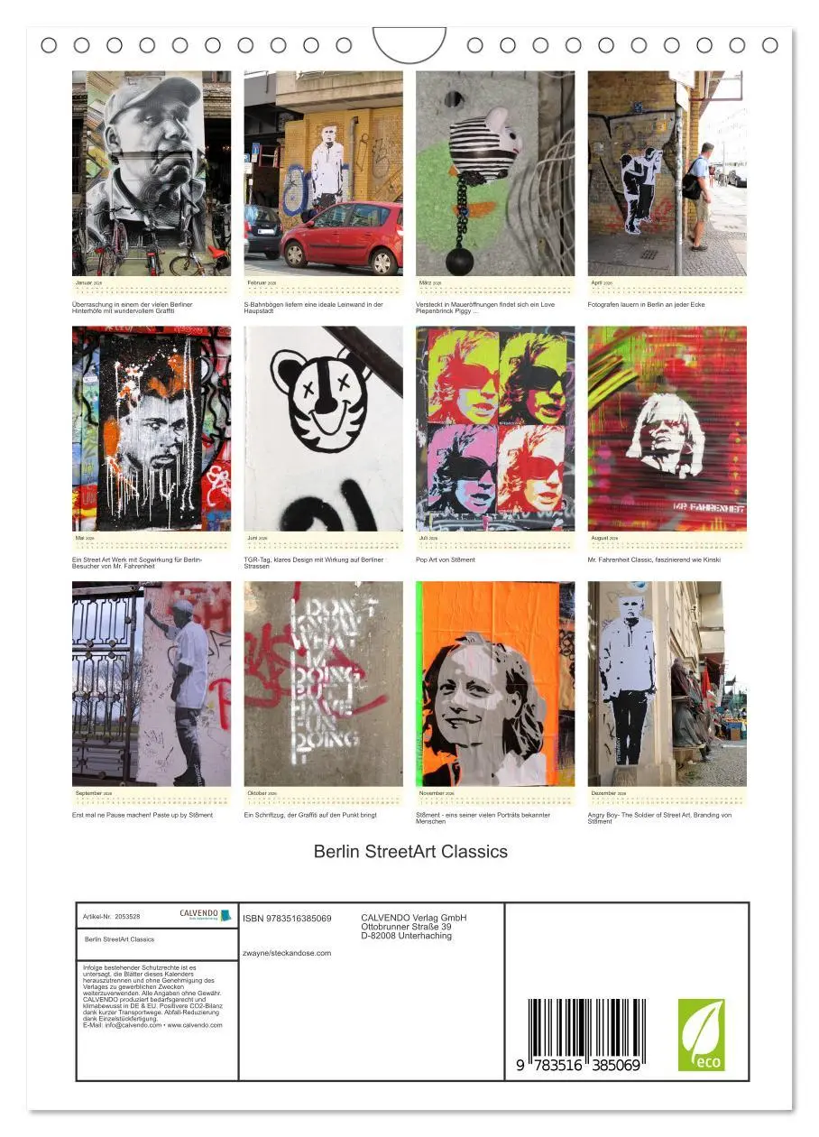 Bild: 9783516385069 | Berlin StreetArt Classics (Wandkalender 2026 DIN A4 hoch), CALVENDO...