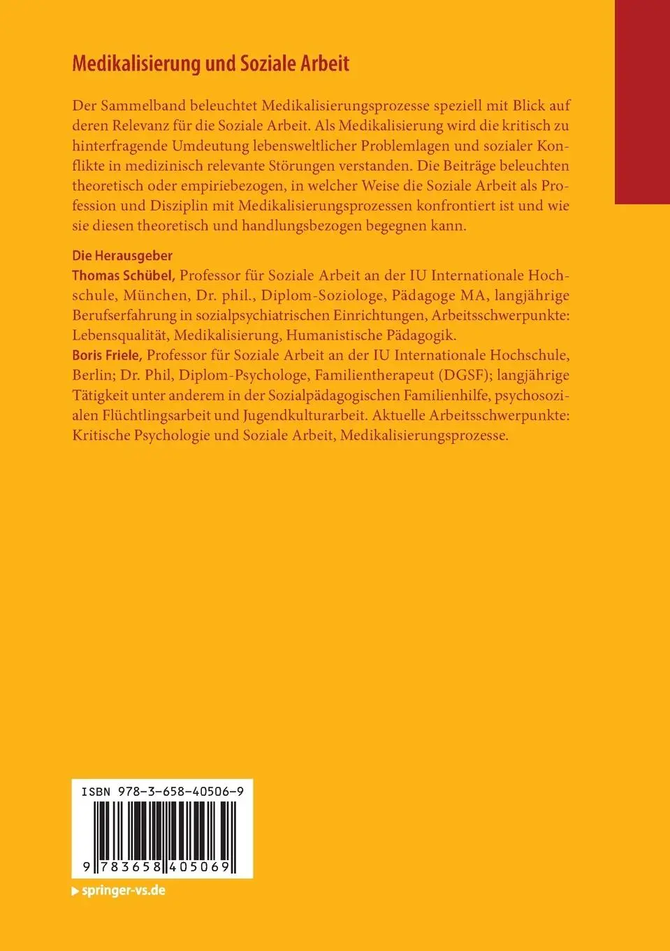Rückseite: 9783658405069 | Medikalisierung und Soziale Arbeit | Boris Friele (u. a.) | Buch
