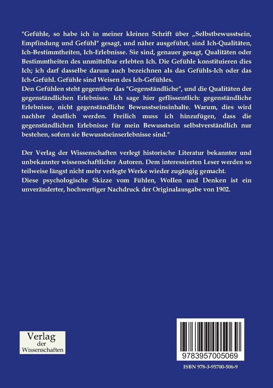 Rückseite: 9783957005069 | Vom Fühlen, Wollen und Denken | Theodor Lipps | Taschenbuch | 208 S.