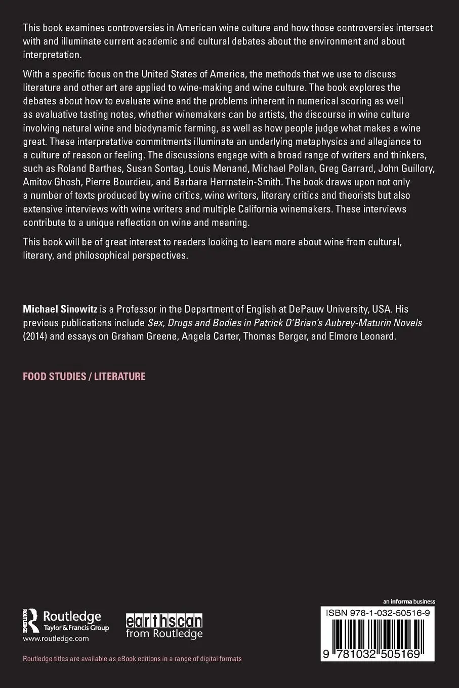 Rückseite: 9781032505169 | Finding Meaning in Wine | A US Blend | Michael Sinowitz | Taschenbuch