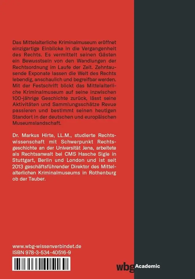 Rückseite: 9783534405169 | 100 Jahre Mittelalterliches Kriminalmuseum | Markus Hirte | Buch