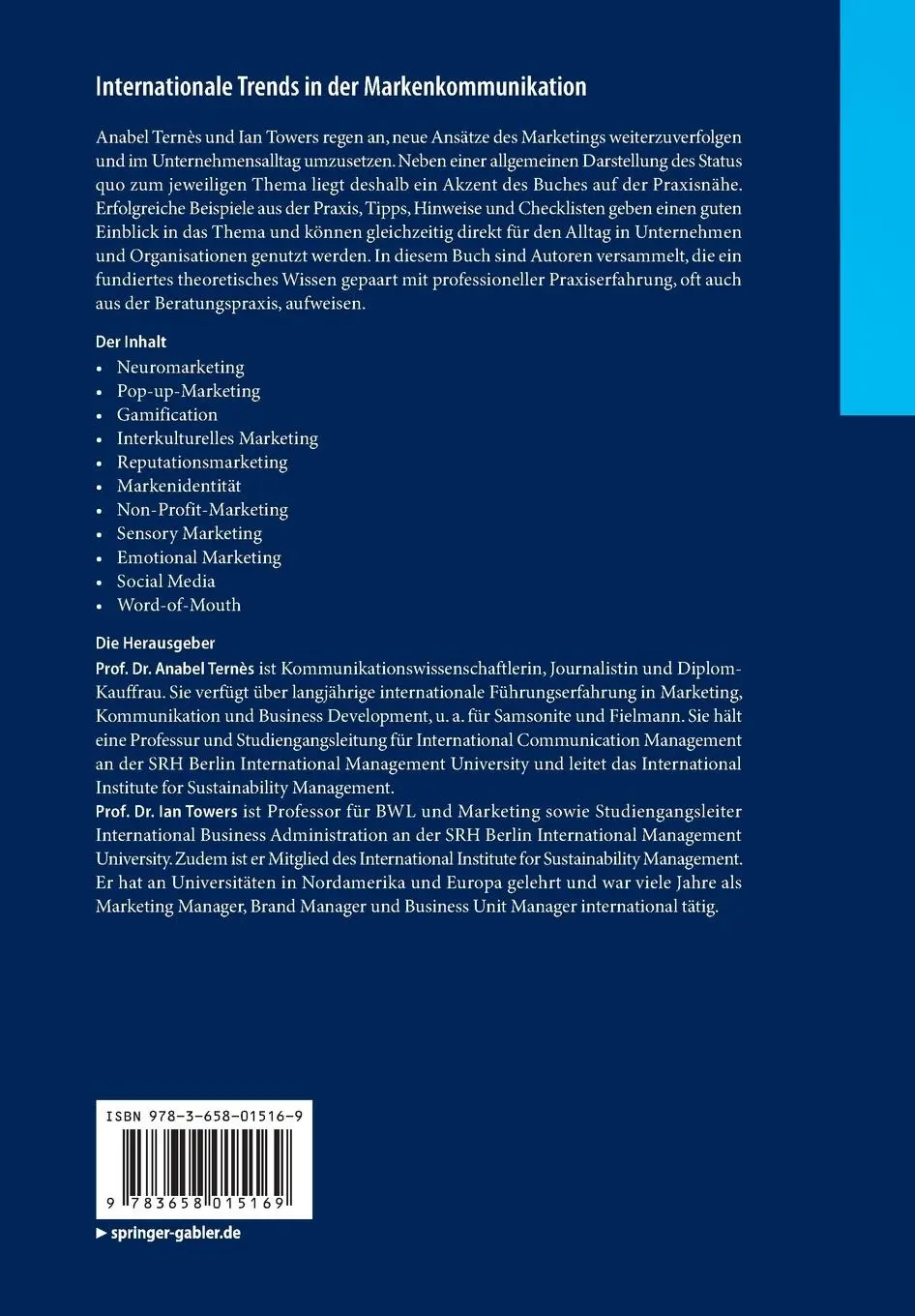 Rückseite: 9783658015169 | Internationale Trends in der Markenkommunikation | Ian Towers (u. a.)