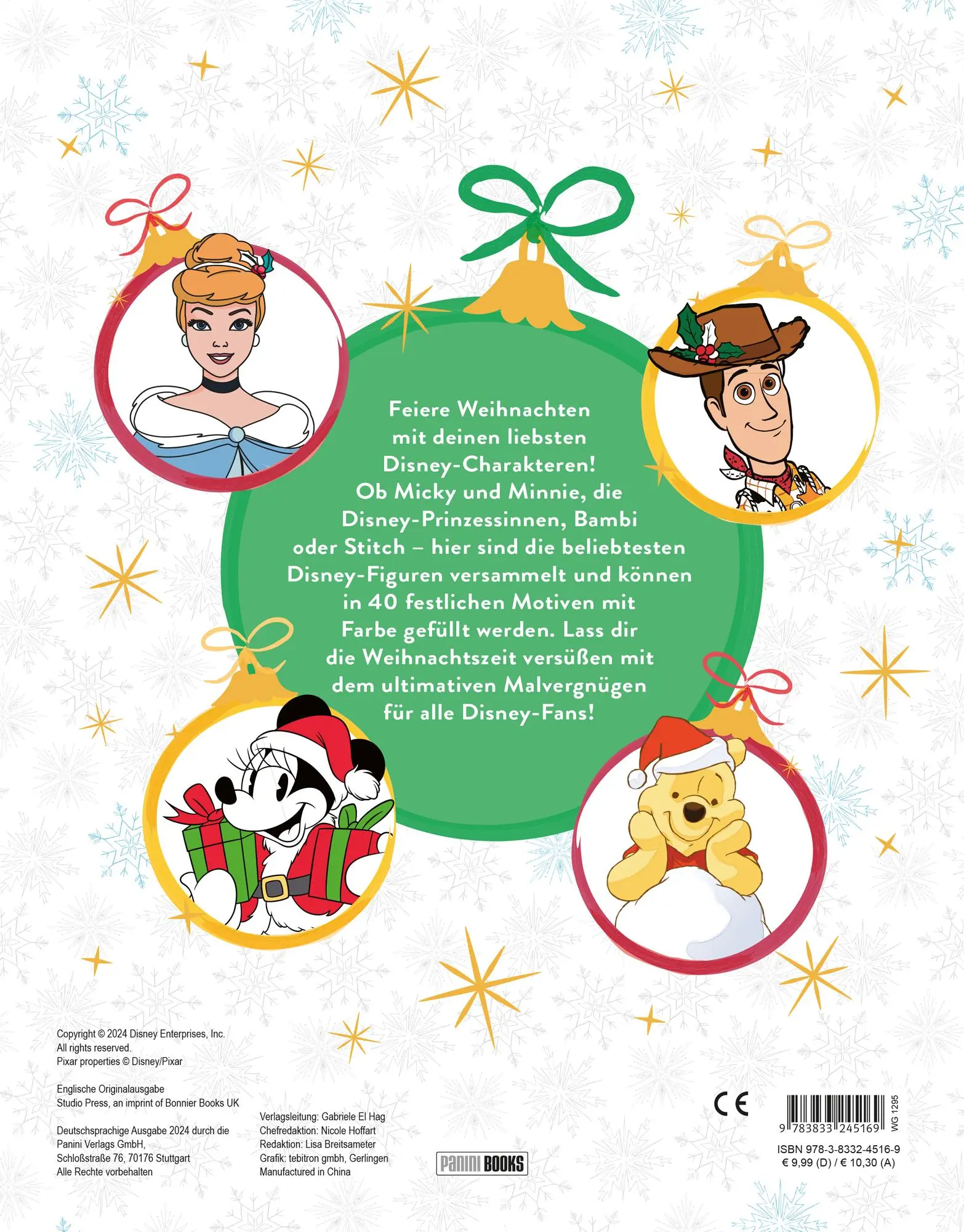 Rückseite: 9783833245169 | Disney: Weihnachtsmalblock: 40 festliche Motive zum Ausmalen | Buch