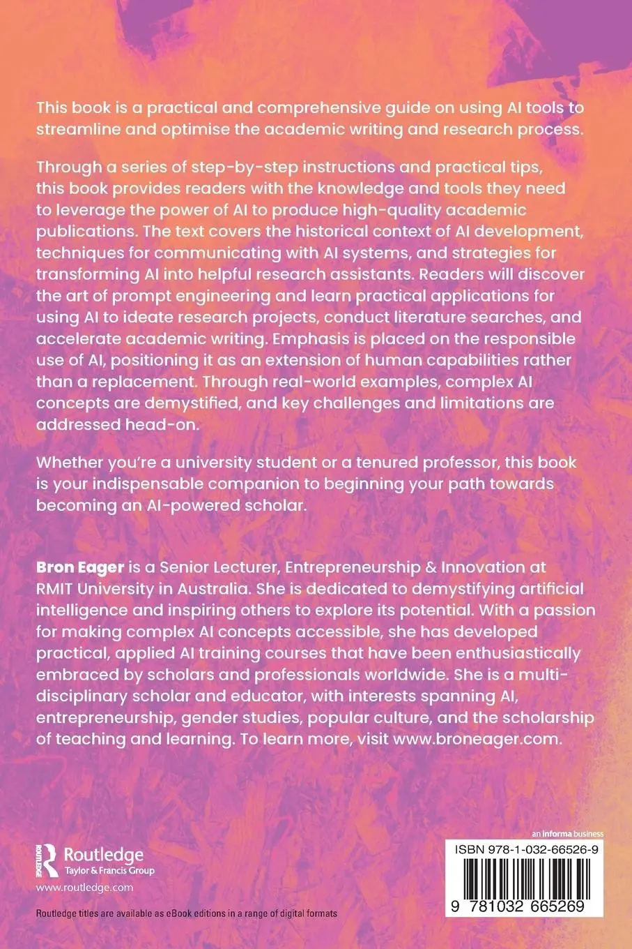 Rückseite: 9781032665269 | AI-Powered Scholar | Bron Eager | Taschenbuch | Englisch | 2024