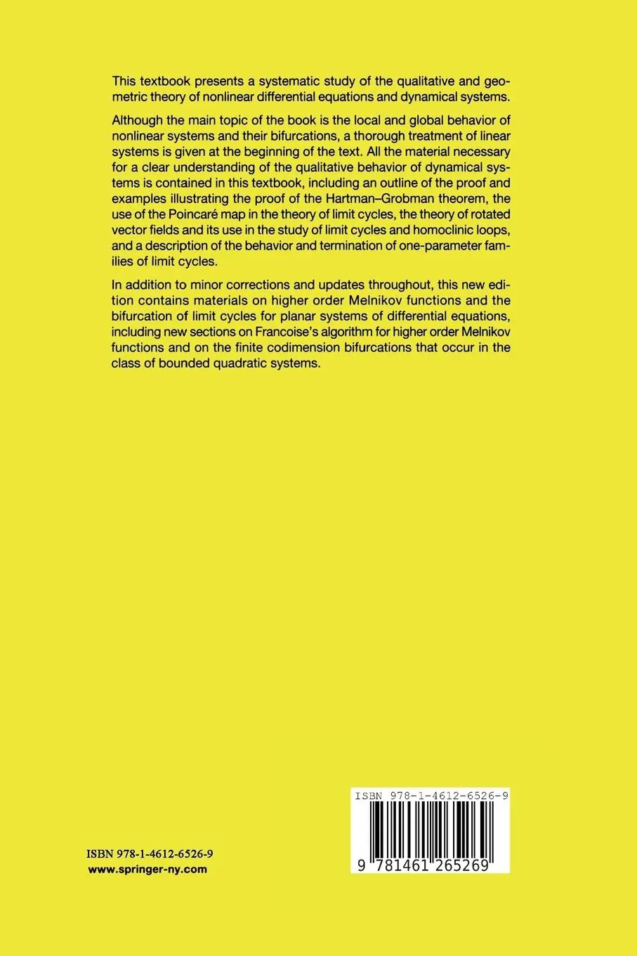 Rückseite: 9781461265269 | Differential Equations and Dynamical Systems | Lawrence Perko | Buch
