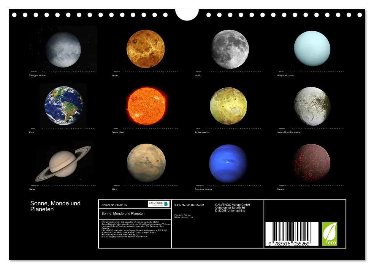 Bild: 9783516055269 | Sonne, Monde und Planeten (Wandkalender 2026 DIN A4 quer), CALVENDO...