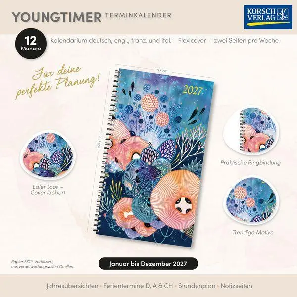 Bild: 9783819305269 | Taschenkalender Youngtimer Ocean Dreams 2027 | Korsch Verlag | Buch