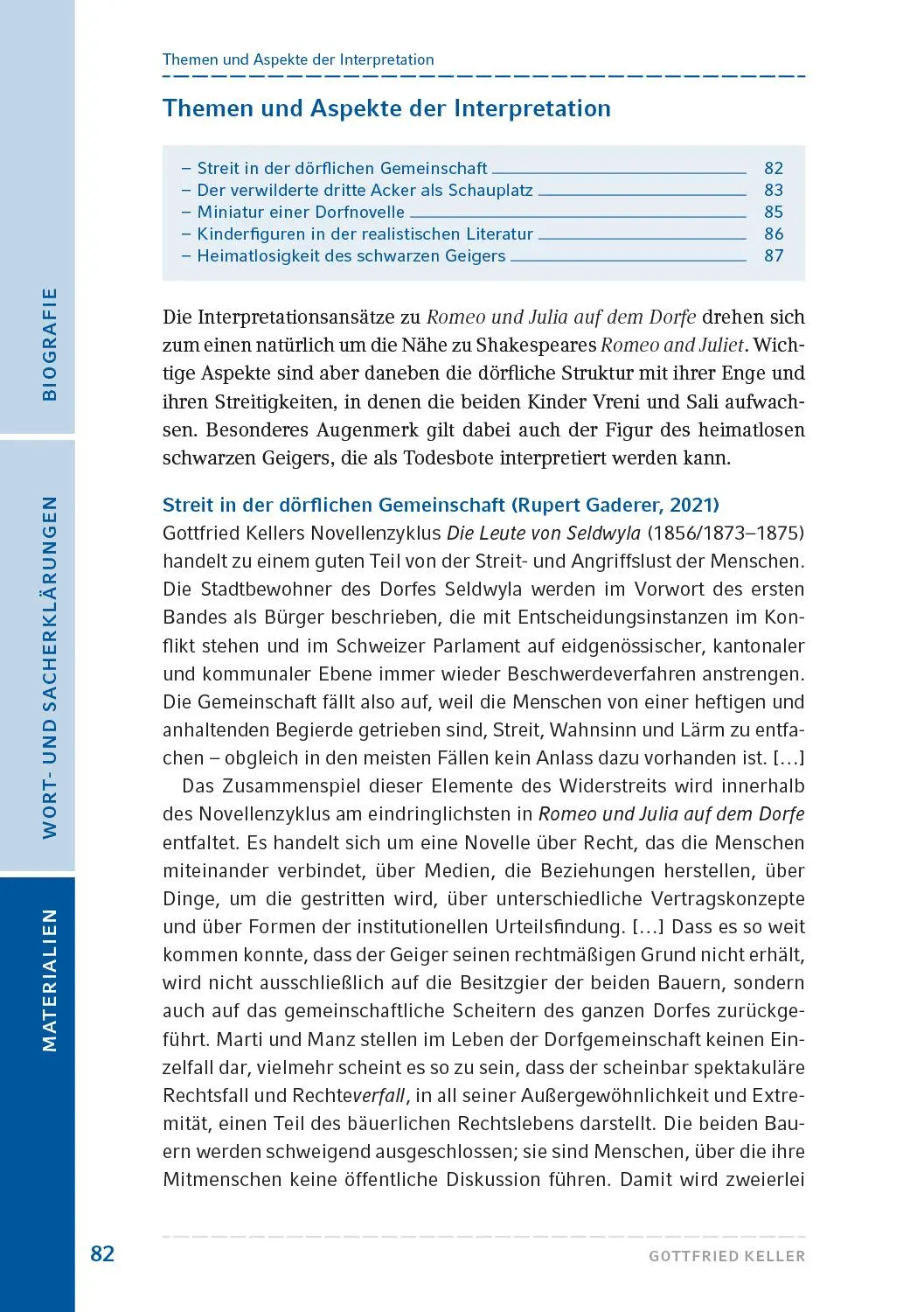 Bild: 9783872915269 | Romeo und Julia auf dem Dorfe | Gottfried Keller | Taschenbuch | 94 S.