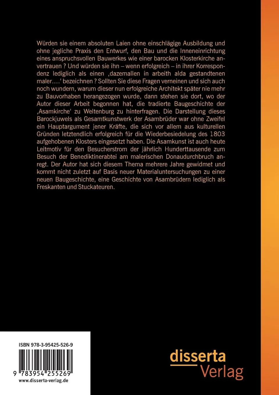 Rückseite: 9783954255269 | Die Abtei Weltenburg und die Gebrüder Asam - Eine Richtigstellung:...