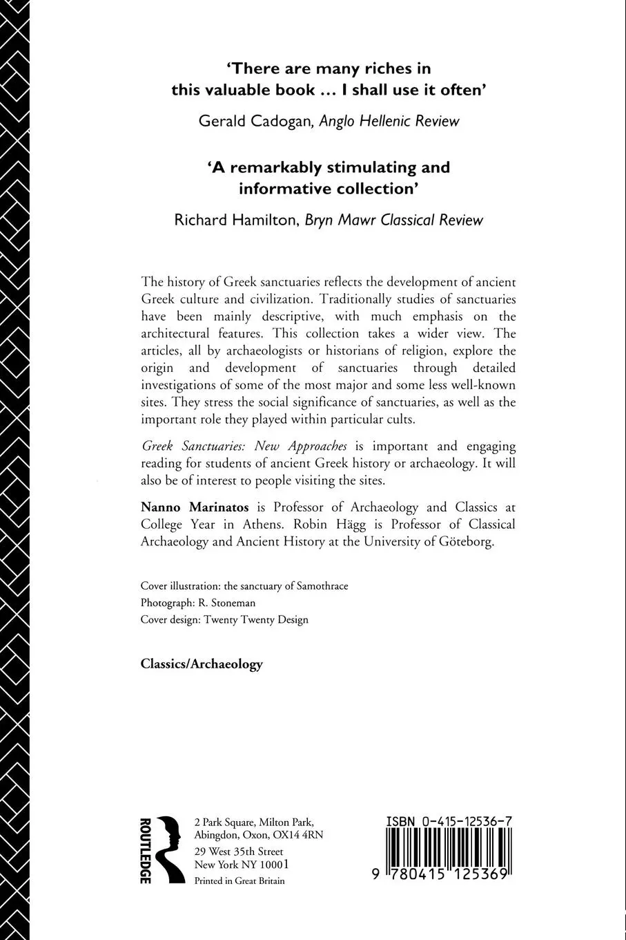 Rückseite: 9780415125369 | Greek Sanctuaries | New Approaches | Robin Hagg (u. a.) | Taschenbuch