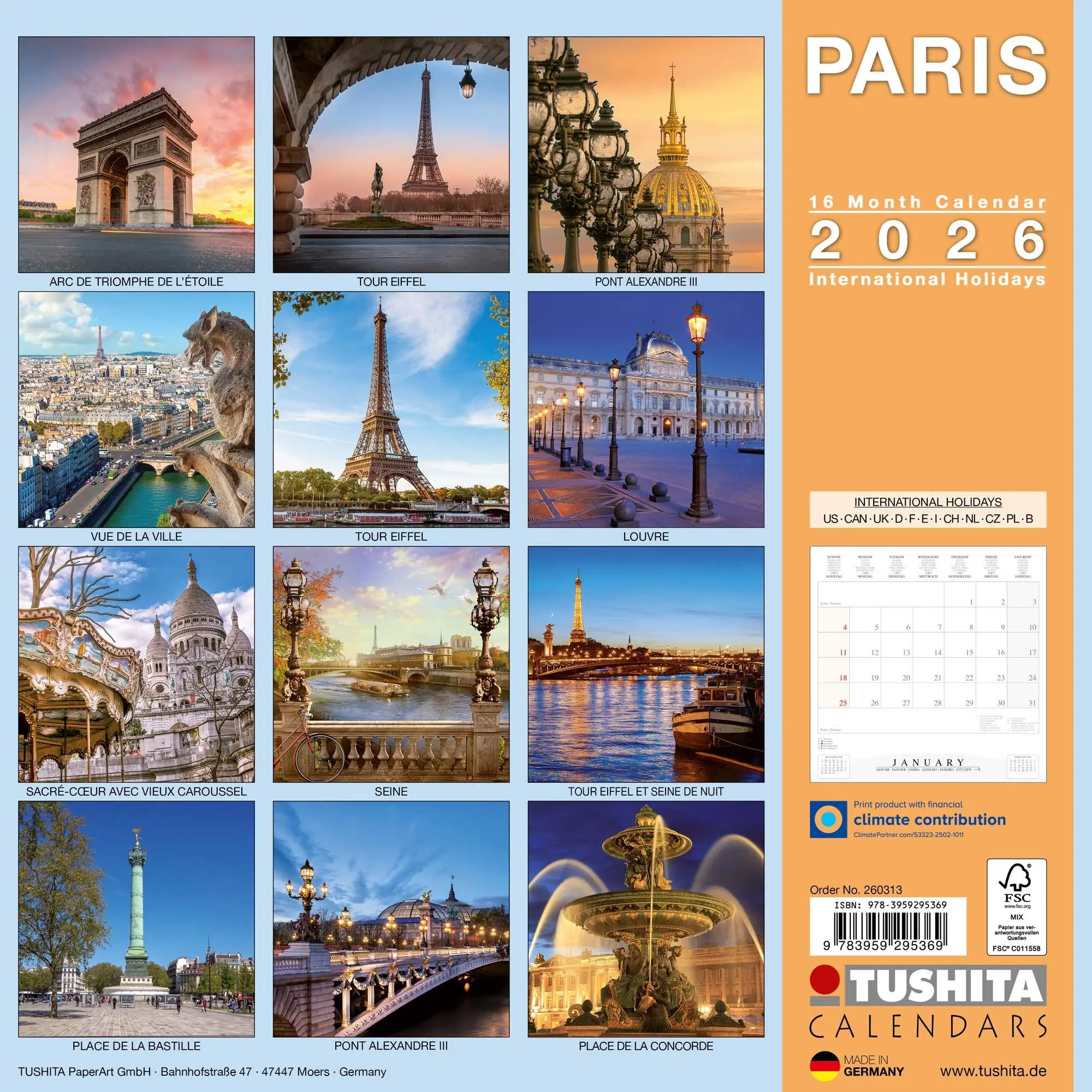 Rückseite: 9783959295369 | Paris 2026 | Kalender 2026 | Kalender | Wonderful World | 28 S. | 2026